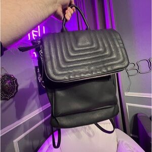 Quilted Leather Stylish Backpack Purse Retro Edgy Classic Style